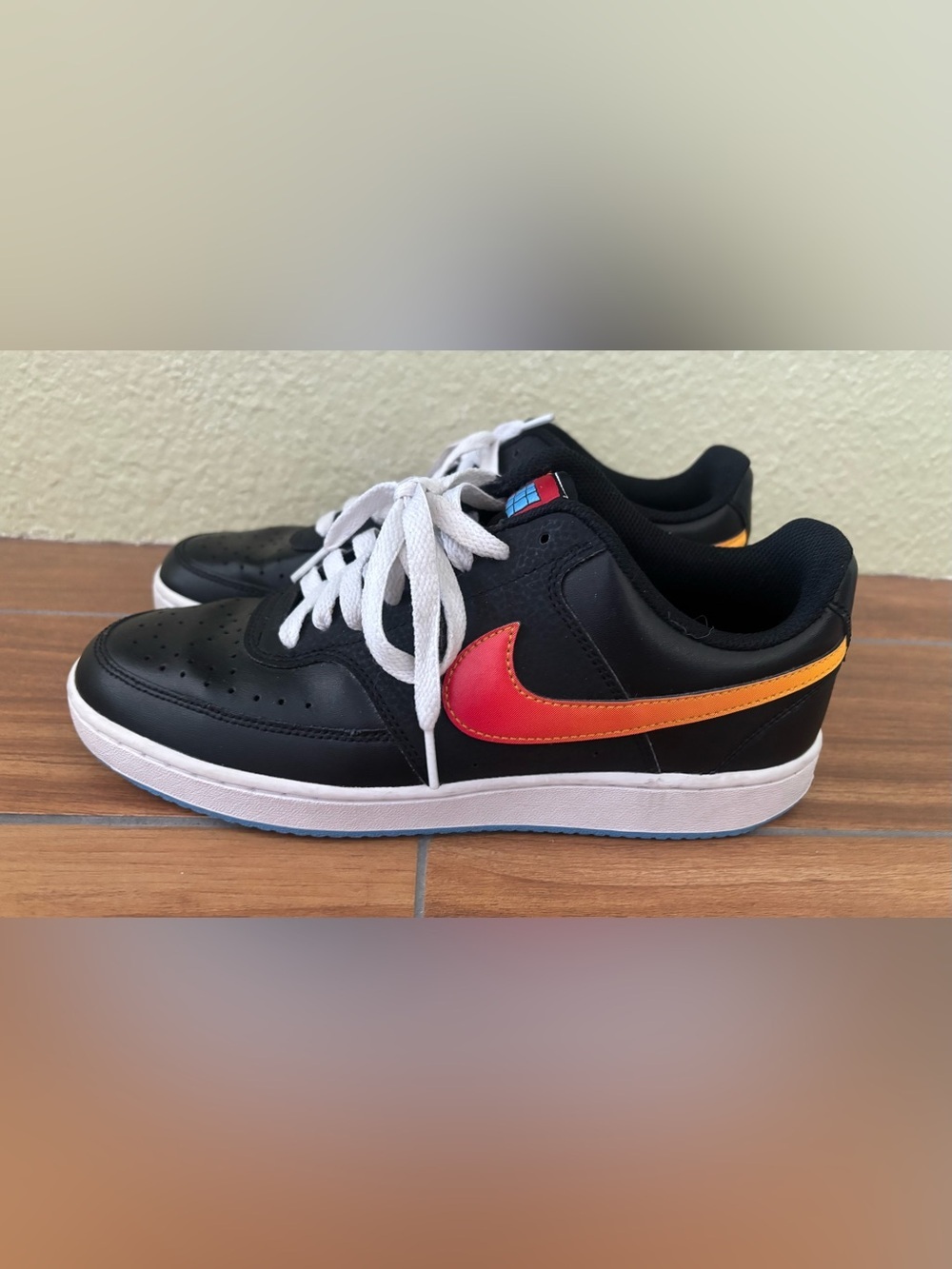 Nike Court Vision Low 'Black Gradient’ Leather Sneakers Tennis Shoes Size: 8